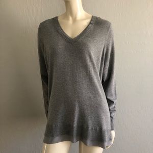 Lane Bryant Plus Size Gray V Neck Sweater